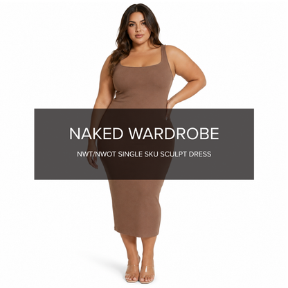 Naked Wardrobe "Sculpt Tank Midi Dress" Plus-Size Single SKU Box - NuSource